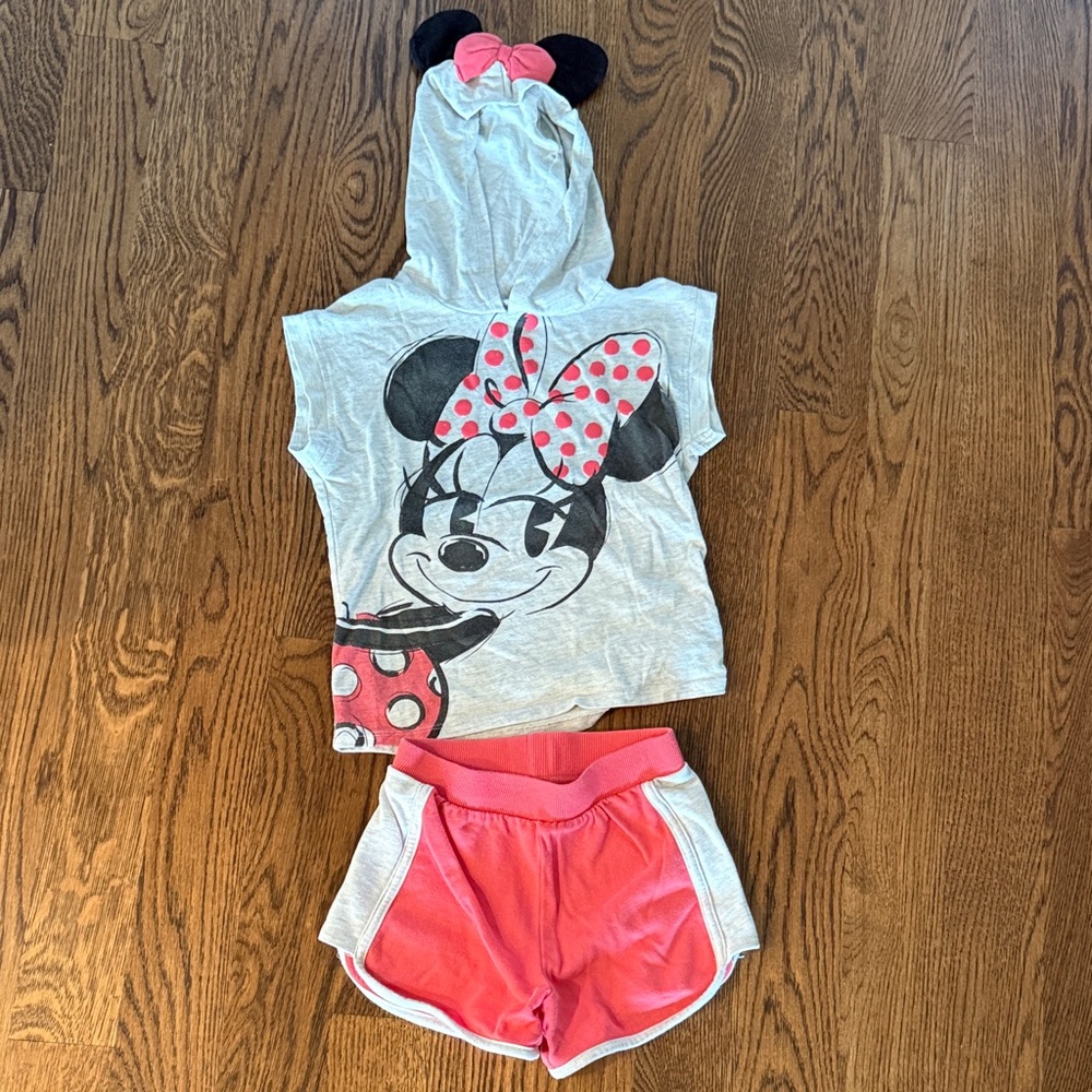 Disney Gray and Pink Minnie Mouse Kids Matching Set